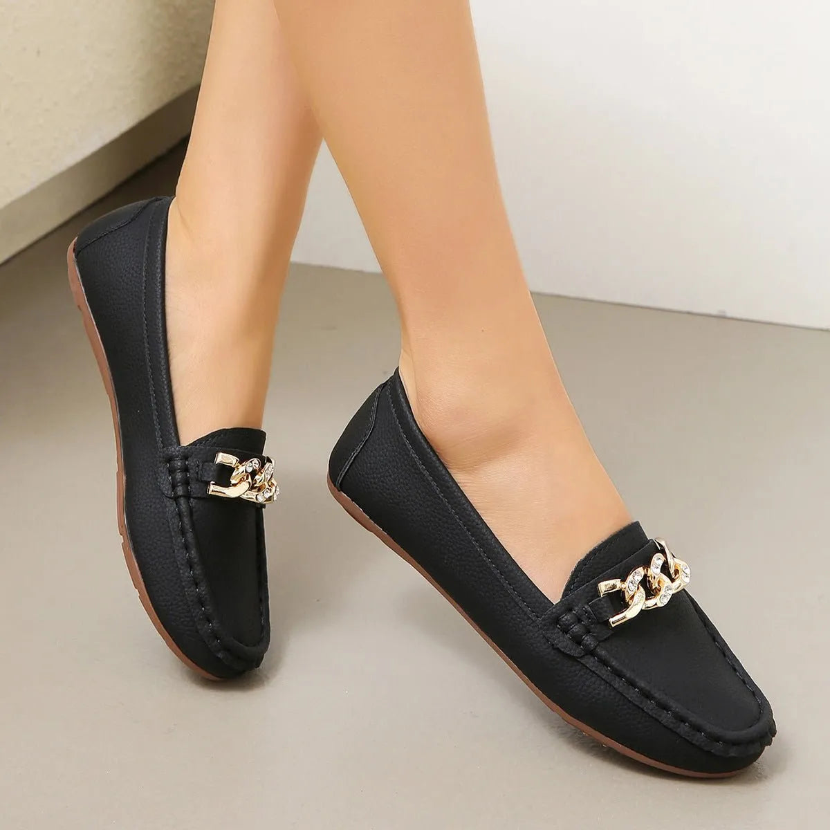 Miss | Loafers Dames Ronde Neus Lage Hak Comfort - Kunstleer - Miss Madera MIS-522C70