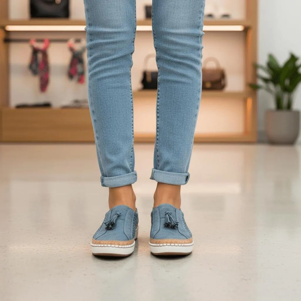 Miss | Loafers / Instappers Dames Casual - Canvas met schapenvacht voering - Miss Madera MIS-9GJHIY