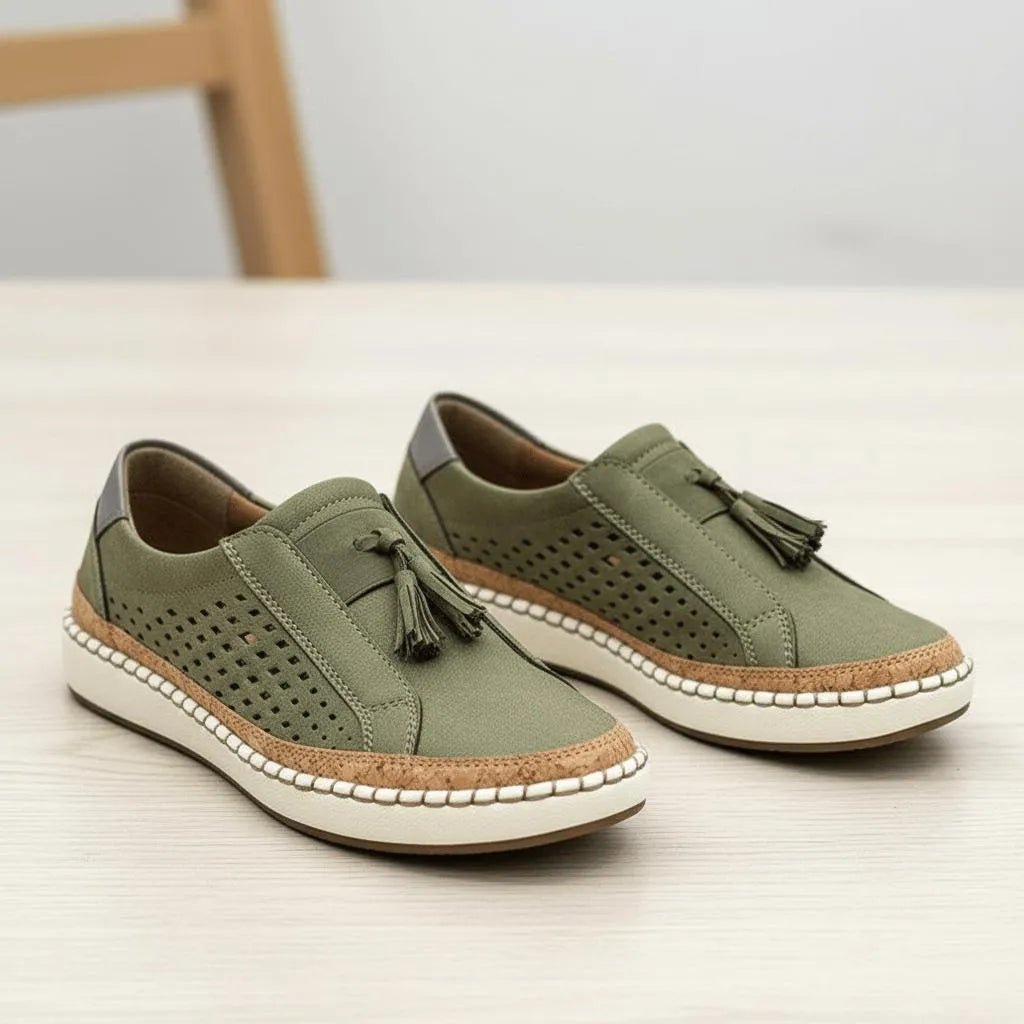 Miss | Loafers / Instappers Dames Casual - Canvas met schapenvacht voering - Miss Madera MIS-JG0C6W