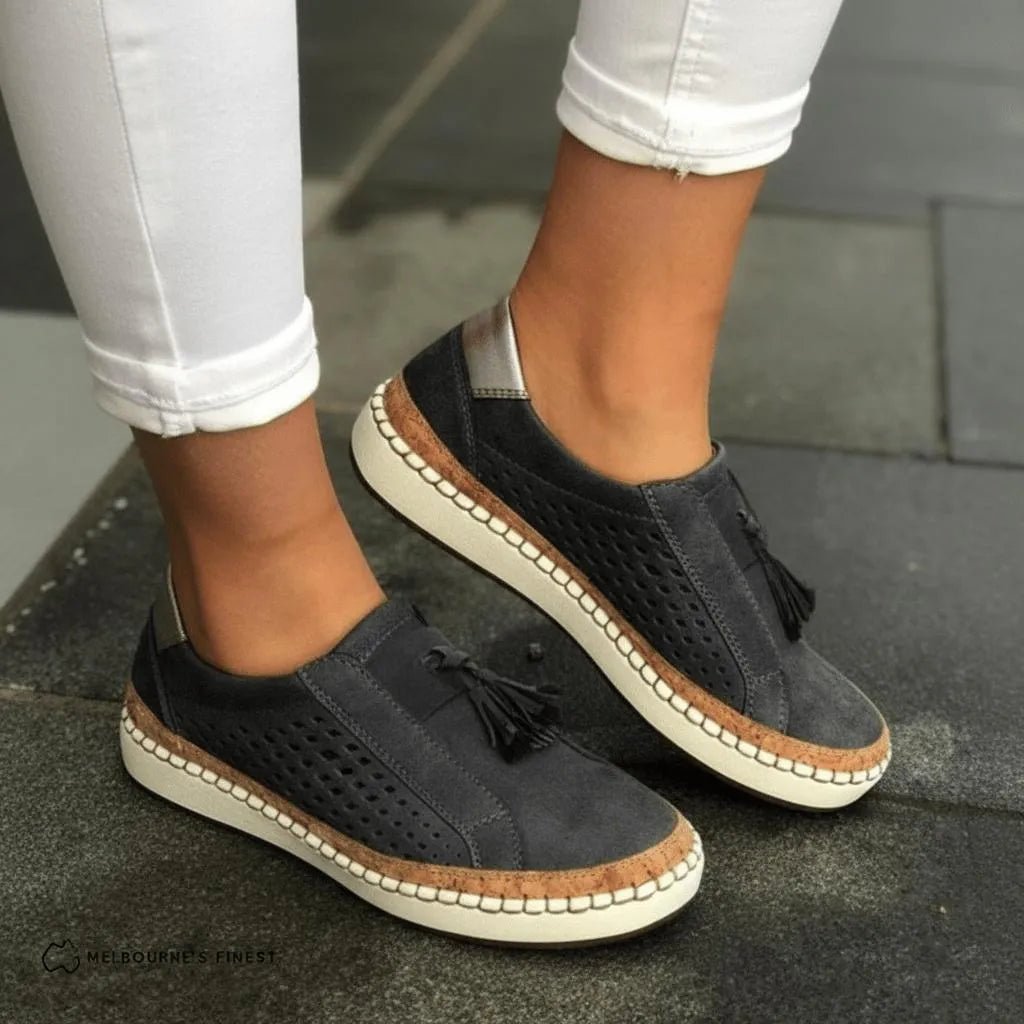 Miss | Loafers / Instappers Dames Casual - Canvas met schapenvacht voering - Miss Madera MIS-V8KNG8