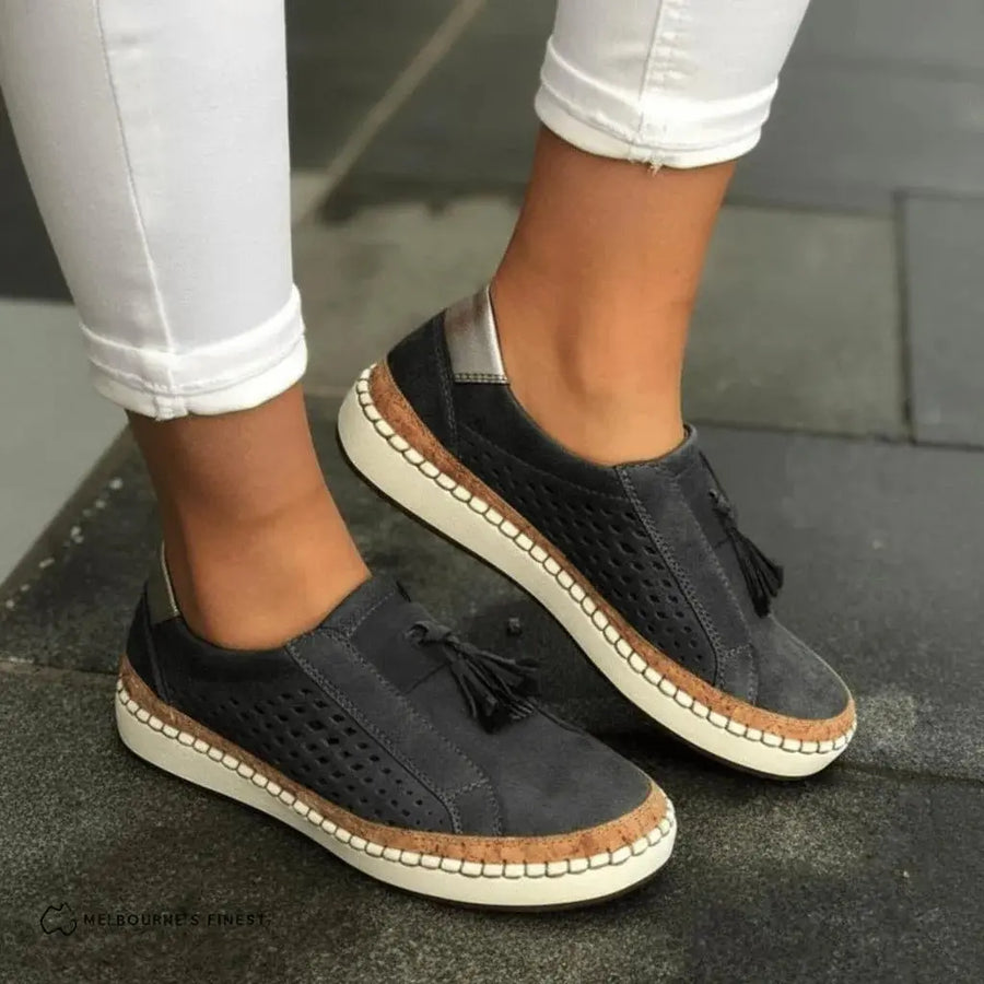 Loafers / Instappers Dames Casual - Canvas met schapenvacht voering