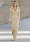 Miss | Maxi Jurk Dames Casual - Gebreide mix - Miss Madera