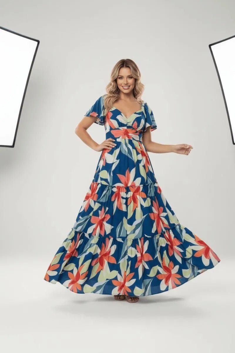 Miss | Maxi Jurk Dames Zomer Bohemian - Viscose blend - Miss Madera MIS-H1OFFB