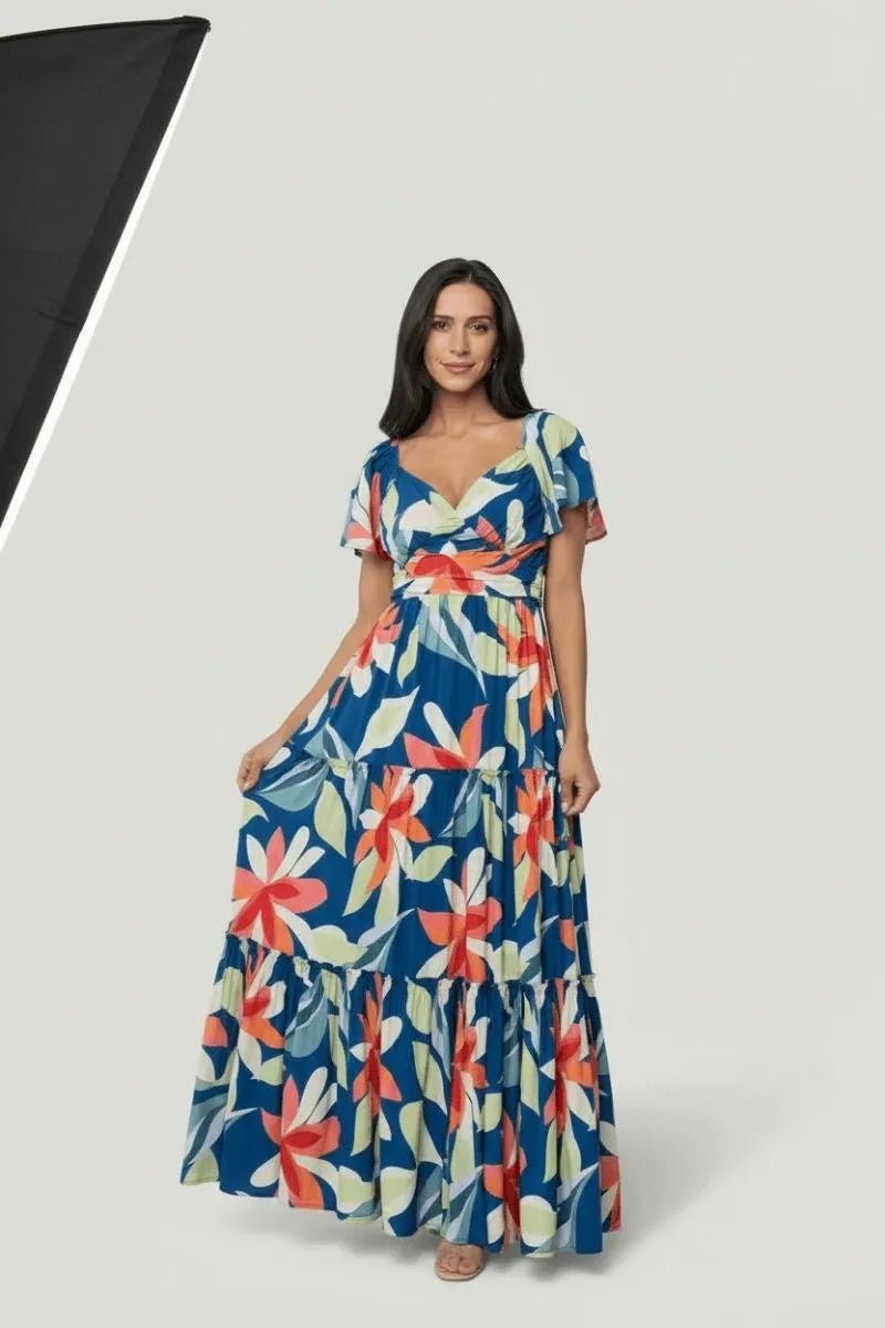 Miss | Maxi Jurk Dames Zomer Bohemian - Viscose blend - Miss Madera MIS-H1OFFB