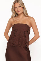 Miss | Maxi-jurk Dames Casual Maxi - Kant &amp; satijn - Miss Madera MIS-E4Z22Y