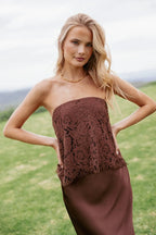 Miss | Maxi-jurk Dames Casual Maxi - Kant &amp; satijn - Miss Madera MIS-E4Z22Y