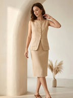 Miss | Rokset Dames Tweedelig - Textuurrijke stofmix - Miss Madera MIS-40C482