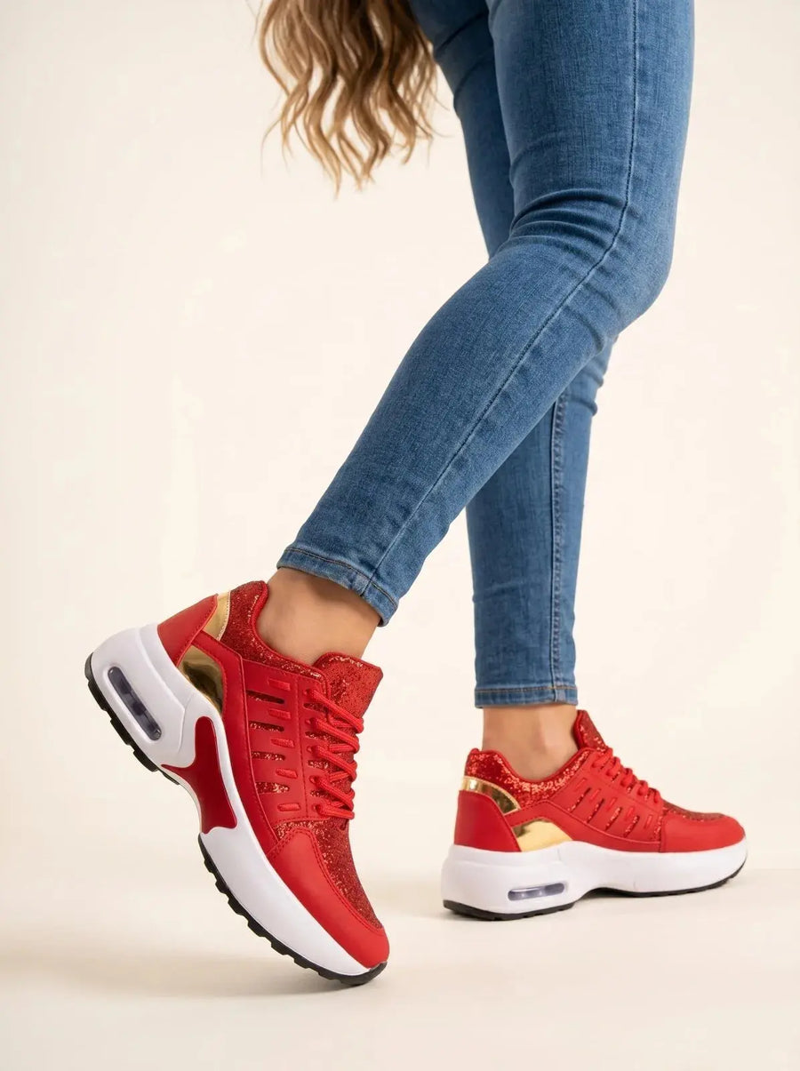 Sneakers Dames Laag Veters Orthopedische Luchtkussenzool