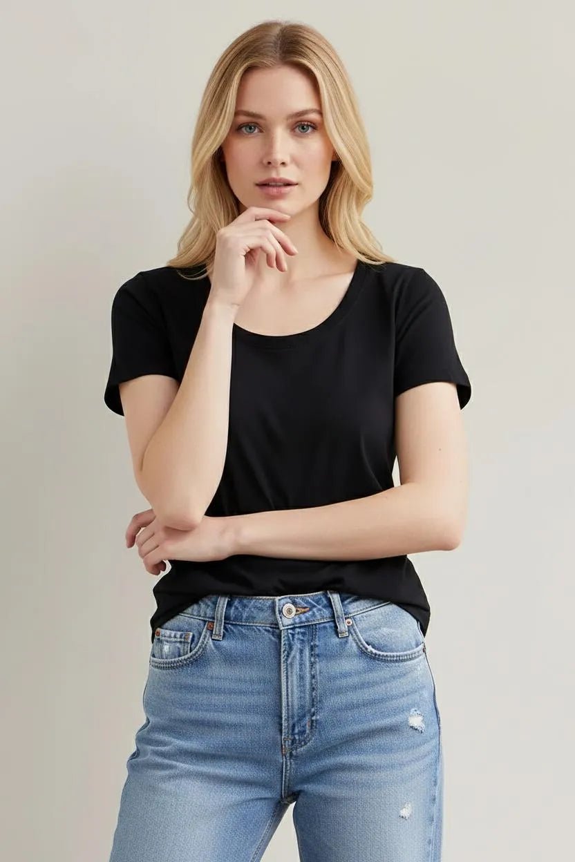 Miss | T-shirt Dames Casual - 100% biologisch katoen - Miss Madera MIS-LBECQB