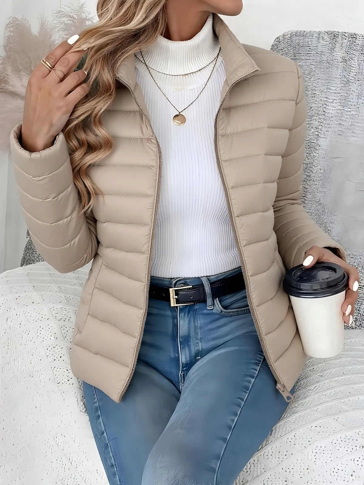 Miss | Tussenjas Dames Oversized Staande Kraag - Katoenmix - Miss Madera MIS-E1B431