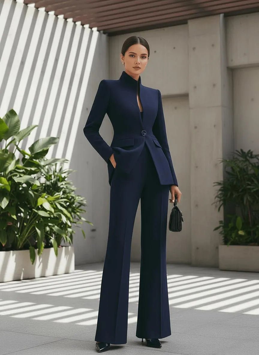 Miss | Tweedelig Pak (Blazer &amp; Pantalon) Dames Casual Elegant - Premium wolmix blend - Miss Madera MIS-53968Y