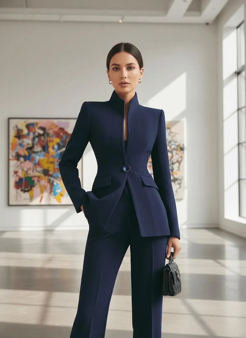 Miss | Tweedelig Pak (Blazer &amp; Pantalon) Dames Casual Elegant - Premium wolmix blend - Miss Madera MIS-VD302X