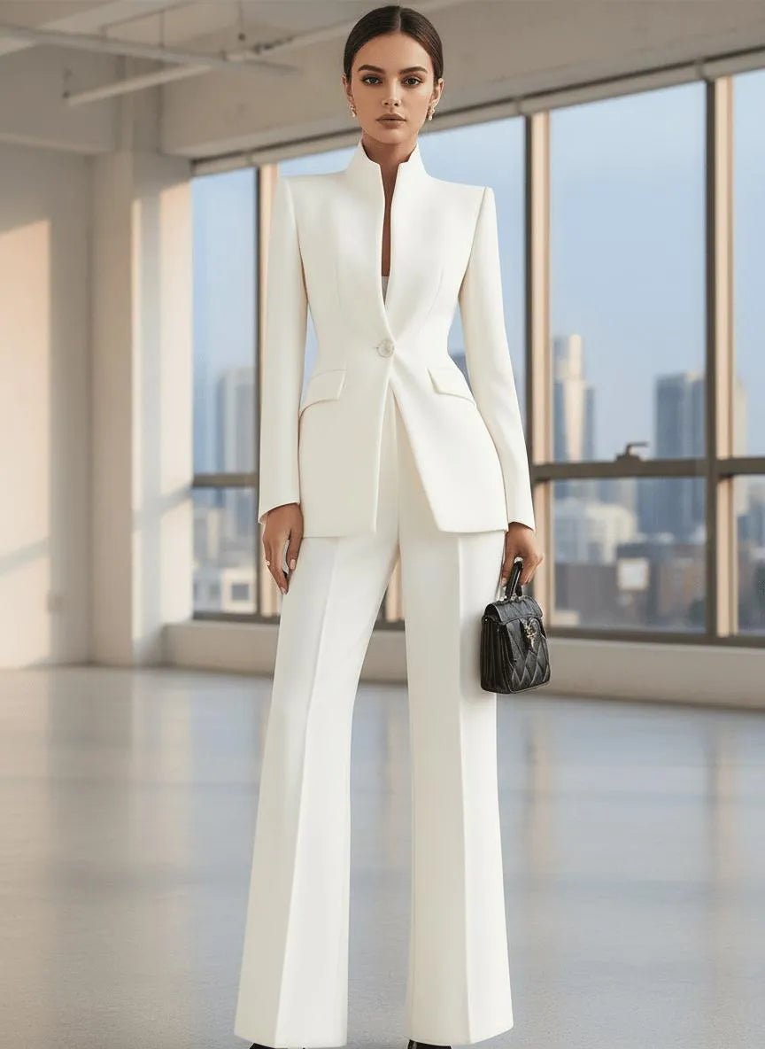 Miss | Tweedelig Pak (Blazer &amp; Pantalon) Dames Casual Elegant - Premium wolmix blend - Miss Madera MIS-53968Y