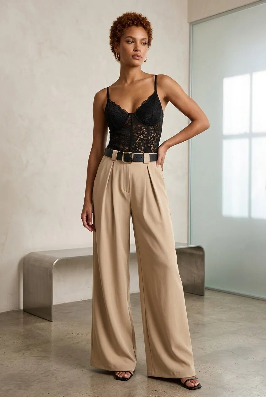 Miss | Wide Leg trouser Dames Casual Elegant - Kant en polyester - Miss Madera MIS-4B4562