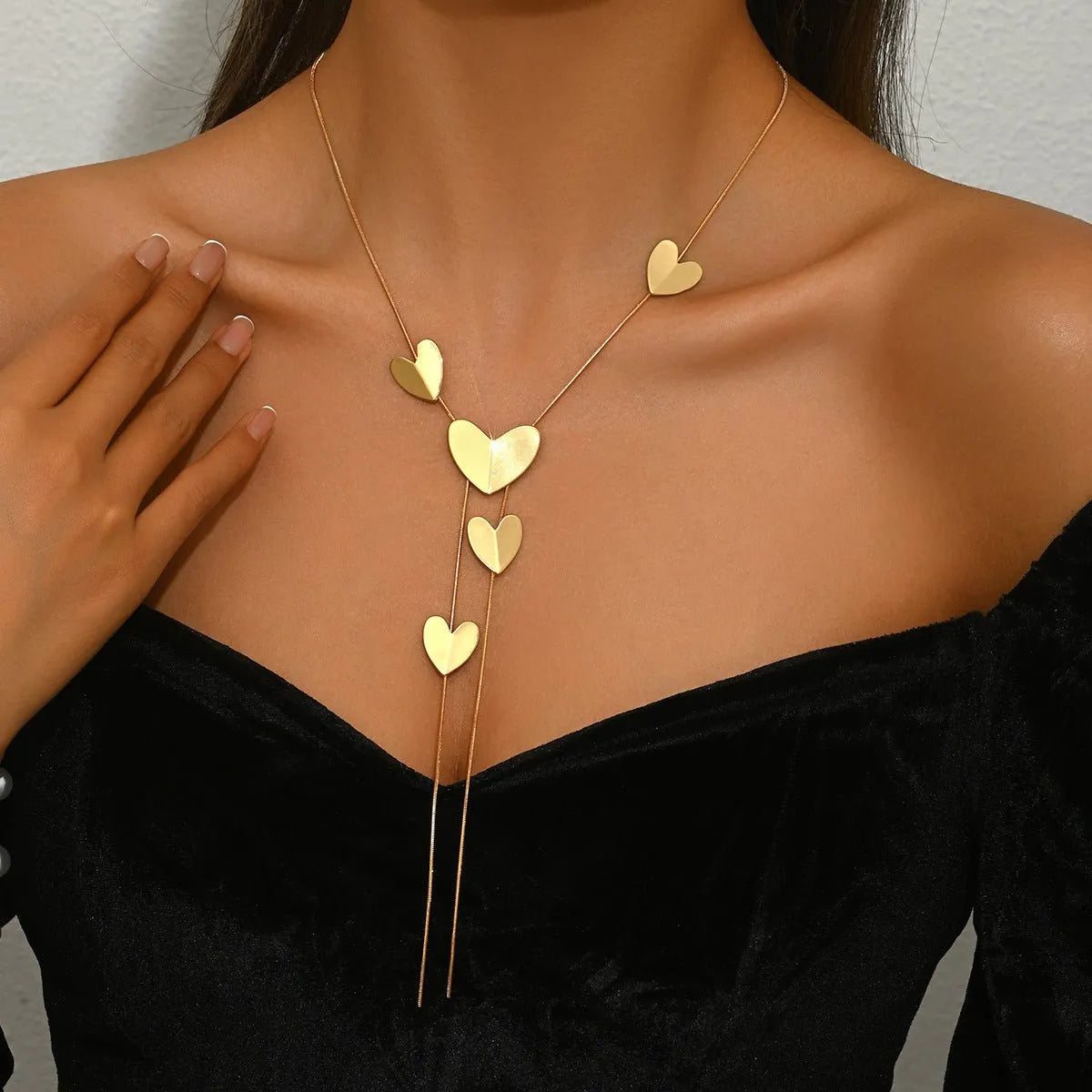 Miss | clavicula ketting - hartvormige elementen - Miss Madera MIS-663F05