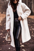 Jas Dames Lang Oversized Teddy met Capuchon