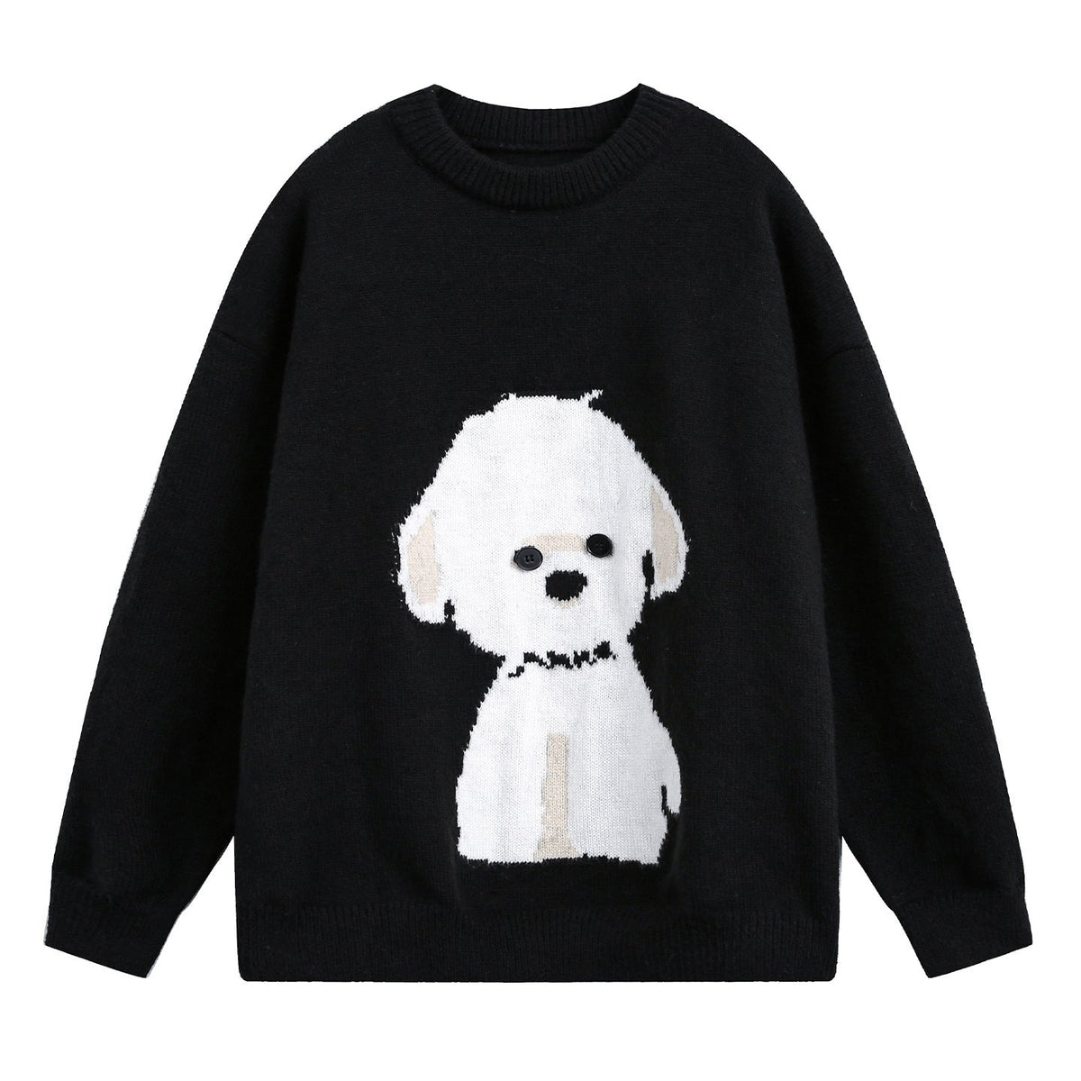 Miss | Gebreide Trui Dames Oversized Hondenmotief