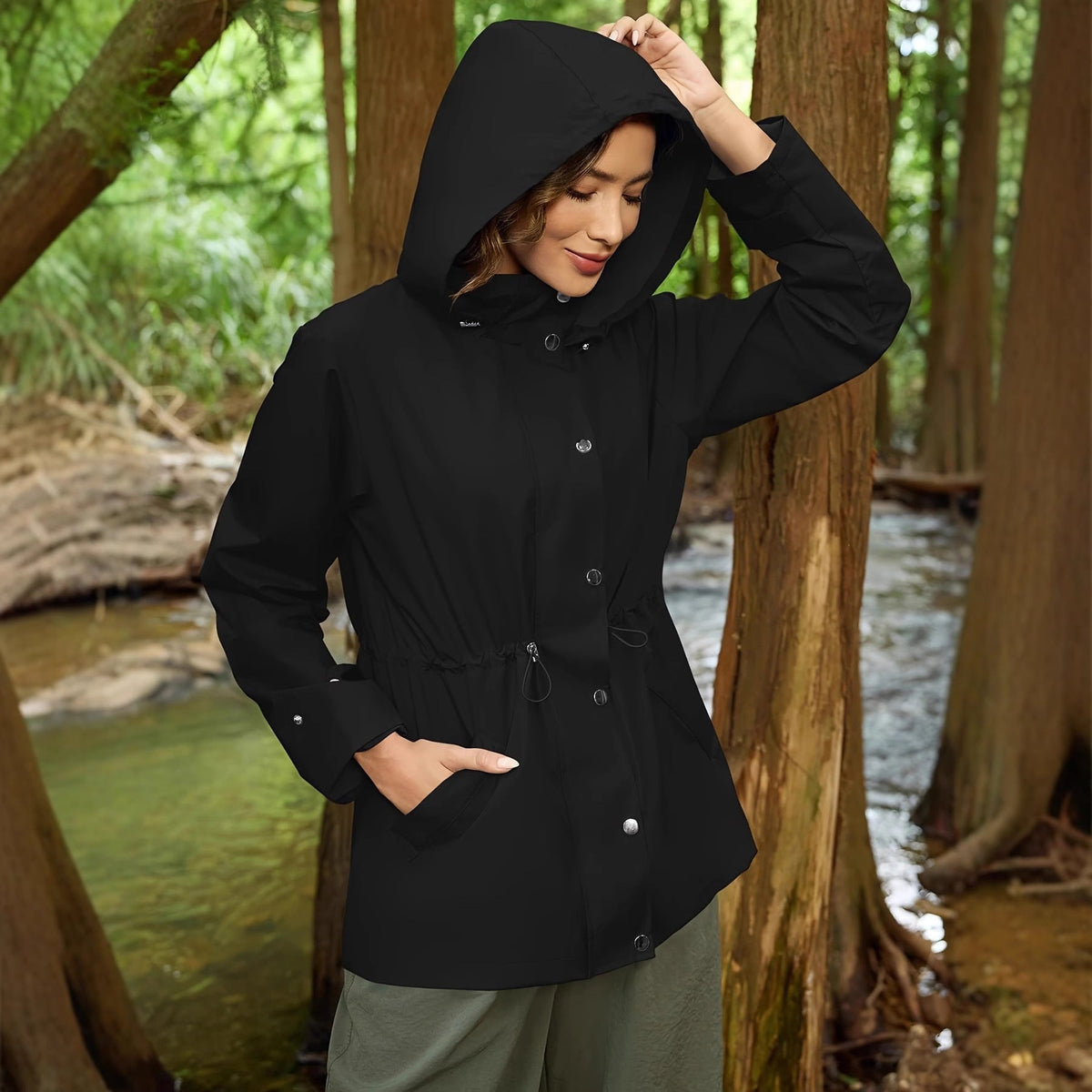 Jurk Dames Waterafstotend Verstelbare Capuchon - Polyester