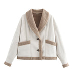 Miss | Jas Dames Cropped Teddyvoering Sjaalkraag