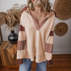 Miss | Jurk Dames Oversized V-hals Gestreept - Sweatstof