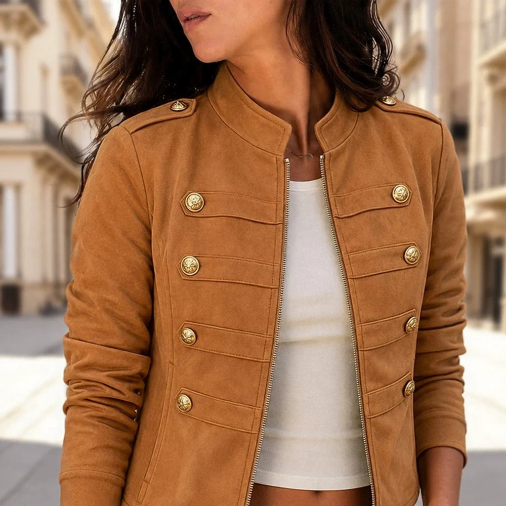 Jurk Dames Militaire Stijl Lange Mouw - Polyester