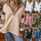 Miss | Jurk Dames Oversized V-hals Gestreept - Sweatstof