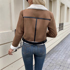 Jas Dames Teddy Fleece Kraag Verstelbare Riem