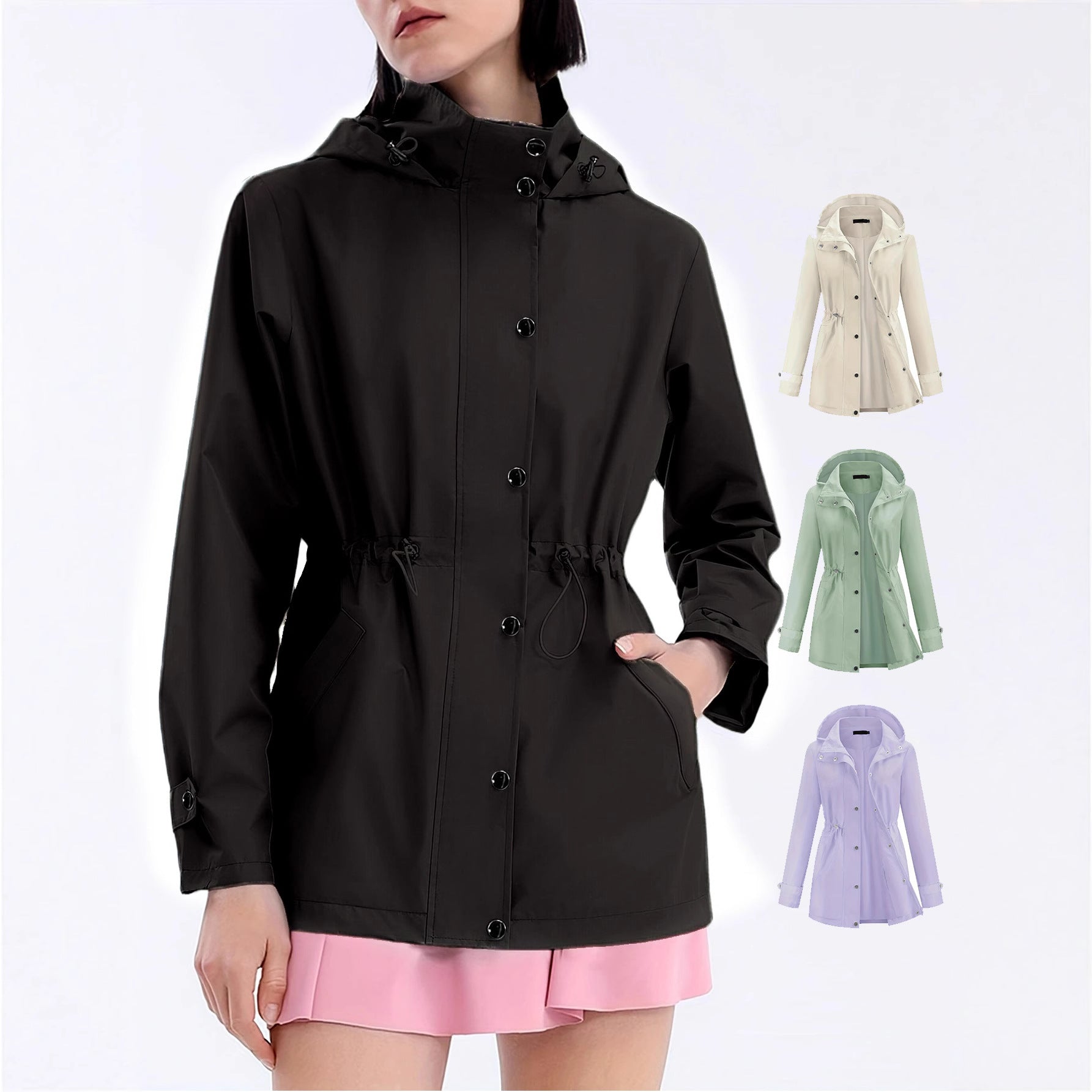Jurk Dames Waterafstotend Verstelbare Capuchon - Polyester
