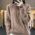Trui Dames Oversized Ronde Hals Kabelpatroon