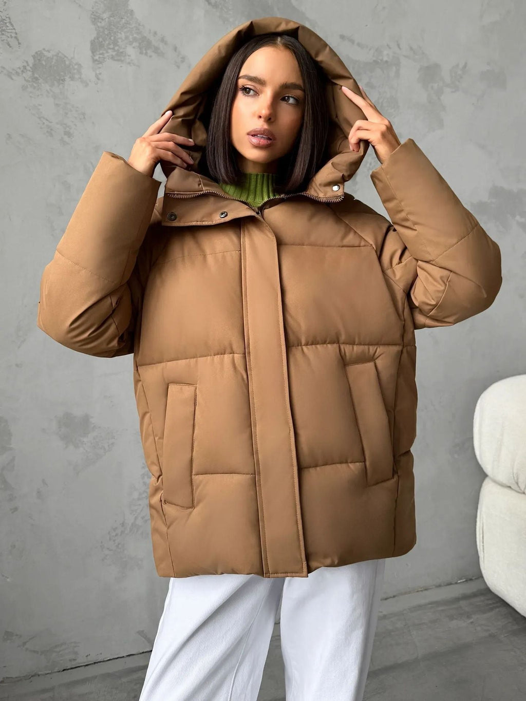 Jas Dames Oversized Gewatteerd met Capuchon