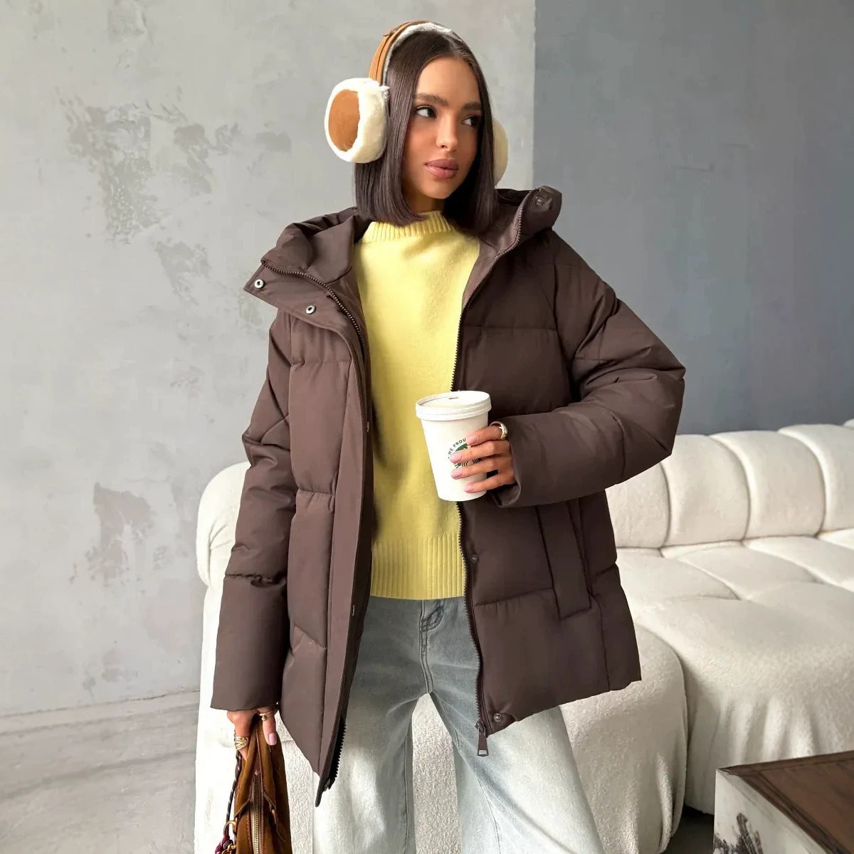 Jas Dames Oversized Gewatteerd met Capuchon