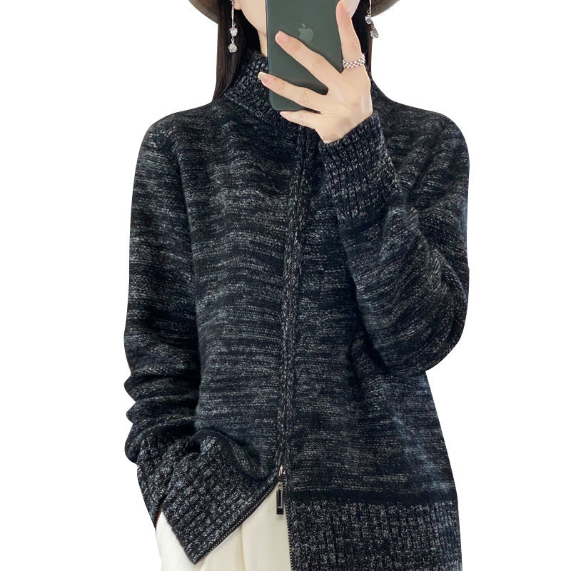 Vest Dames Ritssluiting Staande Kraag Oversized