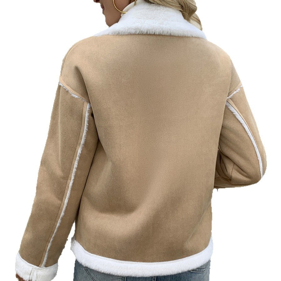 Jas Dames Teddy Fleece Reverskraag Zakken