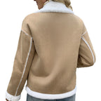 Jas Dames Teddy Fleece Reverskraag Zakken