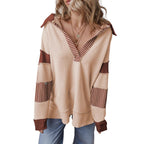 Miss | Jurk Dames Oversized V-hals Gestreept - Sweatstof