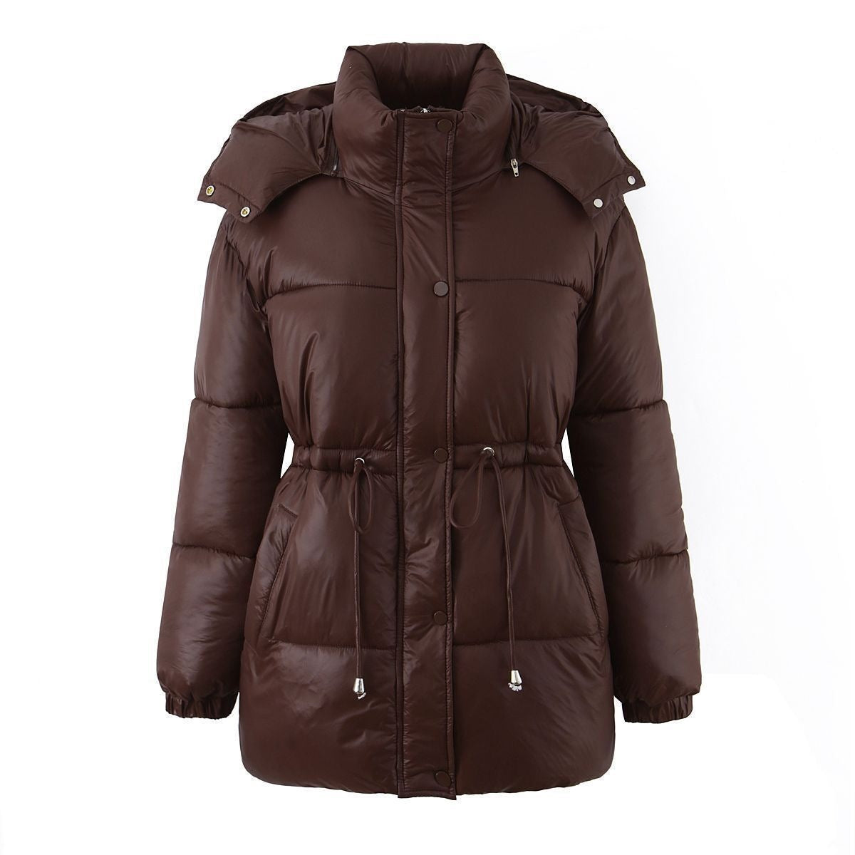 Jurk Dames Glanzend Capuchon Tailleerbaar - Polyester