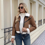 Jas Dames Teddy Fleece Kraag Verstelbare Riem