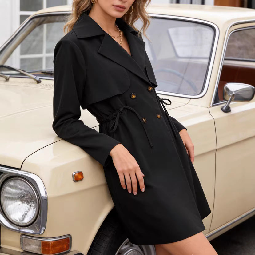 Miss | Trenchcoat Dames Dubbele Knopenrij Verstelbare Taille Getailleerd