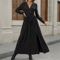 Jurk Dames Maxi Wikkel Kanten Detail - Polyester