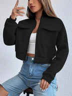 Jurk Dames Cropped Casual Rits - Polyester - Zwart