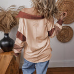 Miss | Jurk Dames Oversized V-hals Gestreept - Sweatstof