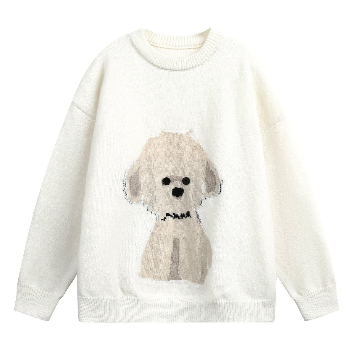 Miss | Gebreide Trui Dames Oversized Hondenmotief