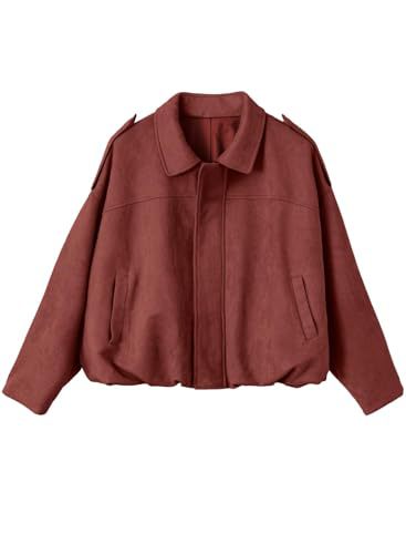 Jurk Dames Oversized Casual met Zakken - Weinrot