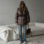 Jurk Dames Glanzend Capuchon Tailleerbaar - Polyester