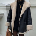 Jas Dames Oversized Aviator Teddyvoering Verborgen Rits