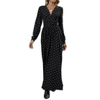 Jurk Dames Maxi Wikkel Kanten Detail - Polyester