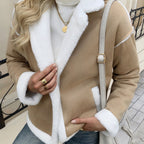 Jas Dames Teddy Fleece Reverskraag Zakken