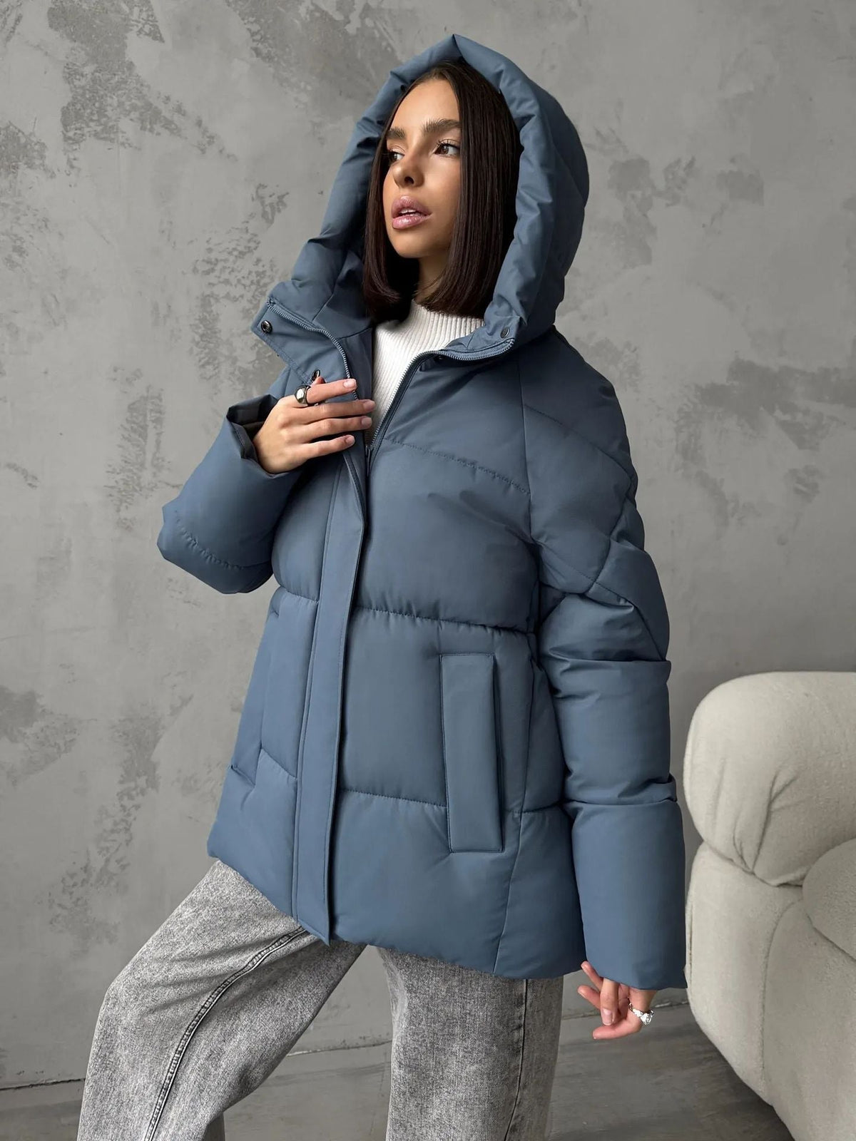 Jas Dames Oversized Gewatteerd met Capuchon
