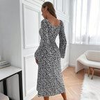 Jurk Dames Midi Bloemenprint Wikkeloptiek - Viscose