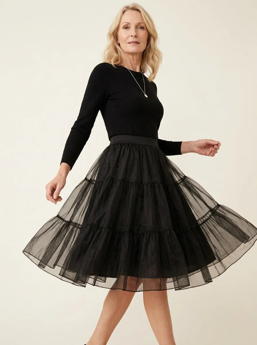 Onderrok Gelaagde Tule Zwart - Miss Madera MIS-337544